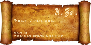 Munár Zsuzsanna névjegykártya